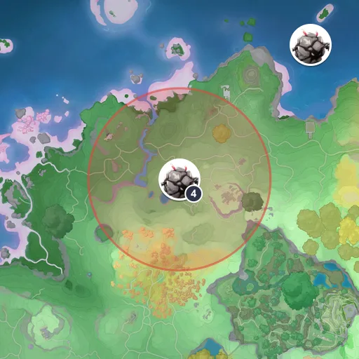 Approximate spawn area of Bouldus on the Breezy Plains map