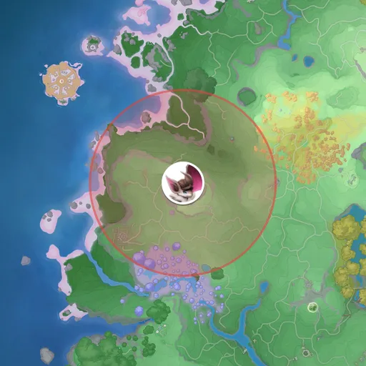 Approximate spawn area of Eklue on the Breezy Plains map
