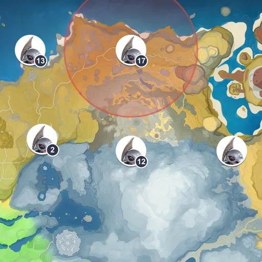 Approximate spawn area of Helmwhelp on the Breezy Plains map