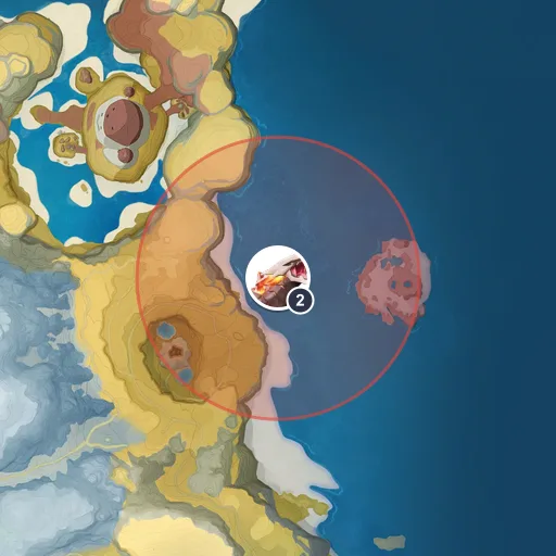 Approximate spawn area of Magmarex on the Breezy Plains map