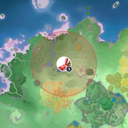 Approximate spawn area of Waleetle on the Breezy Plains map