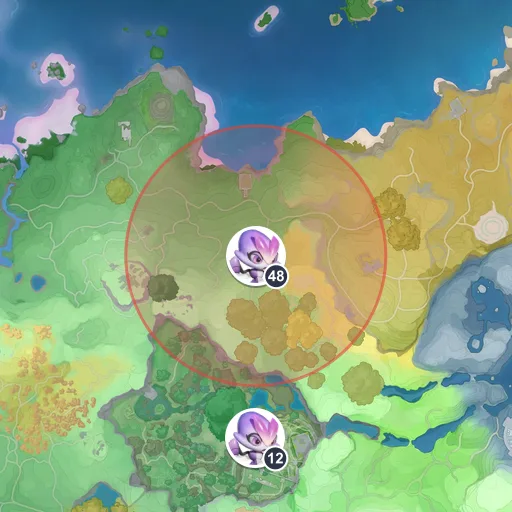 Approximate spawn area of Wisptis on the Breezy Plains map