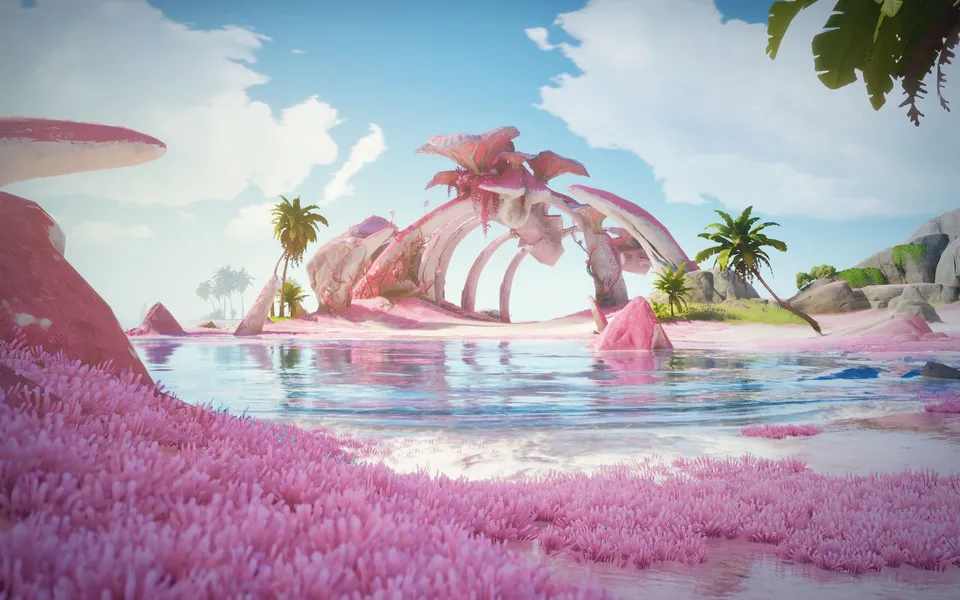Official scene art of Echoback Landing, a region of Idyll in Aniimo