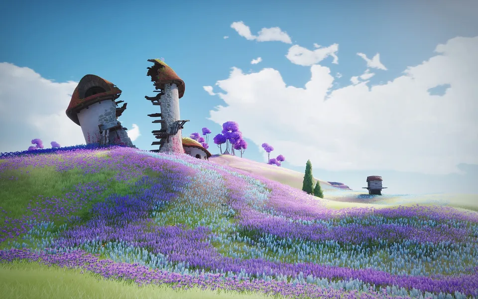 Official scene art of Sea of Flowers, a region of Idyll in Aniimo